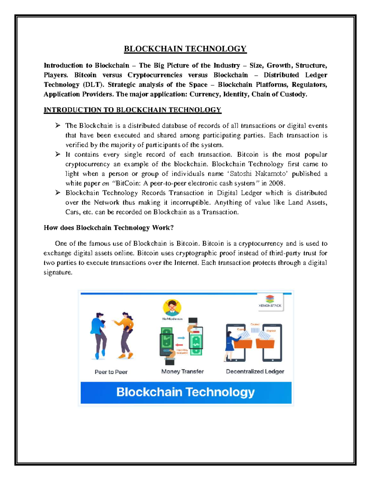 BCT - Unit I & II - Comprehensive Overview of Blockchain Technology -  Studocu