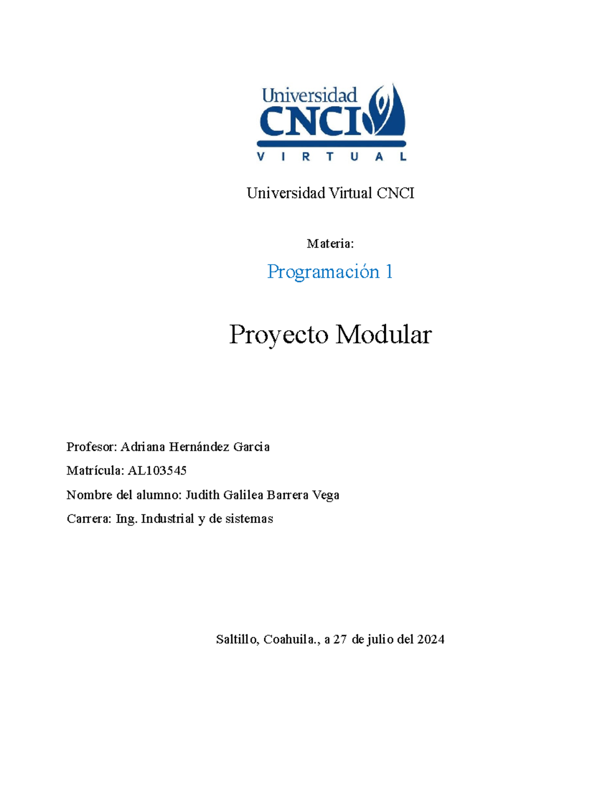 Proyecto Modular de Programación 1: Estructuras de Control en C++ - Studocu