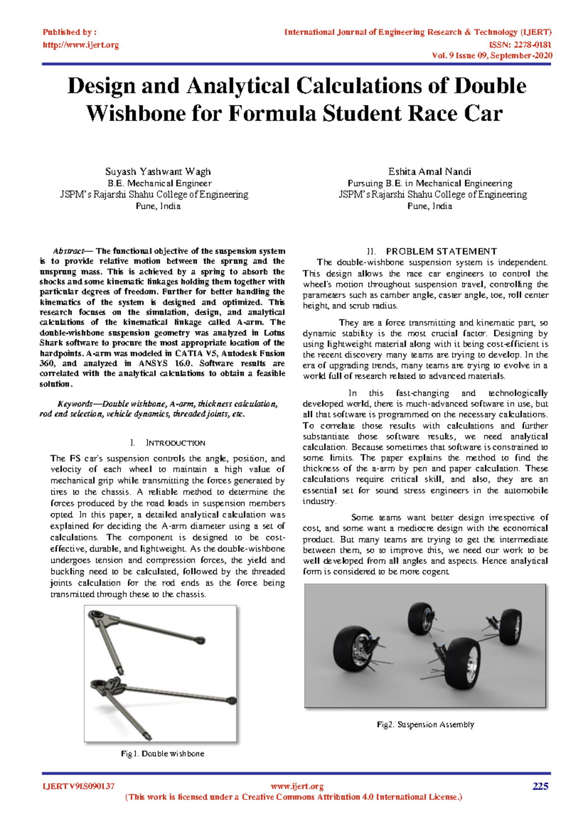 Design & Analysis of Double Wishbone Suspension for FSAE Car - Ijertv ...