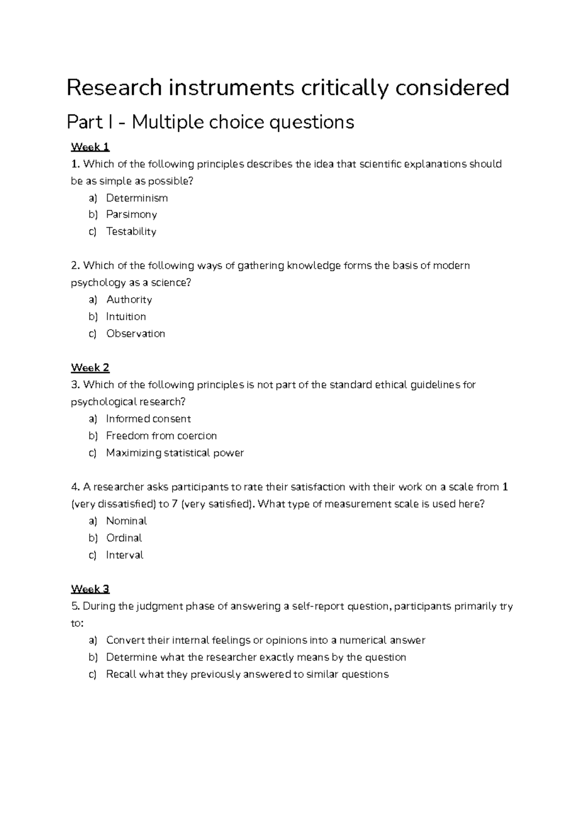 Research Instruments Critically Considered - MC Questions & Sources ...