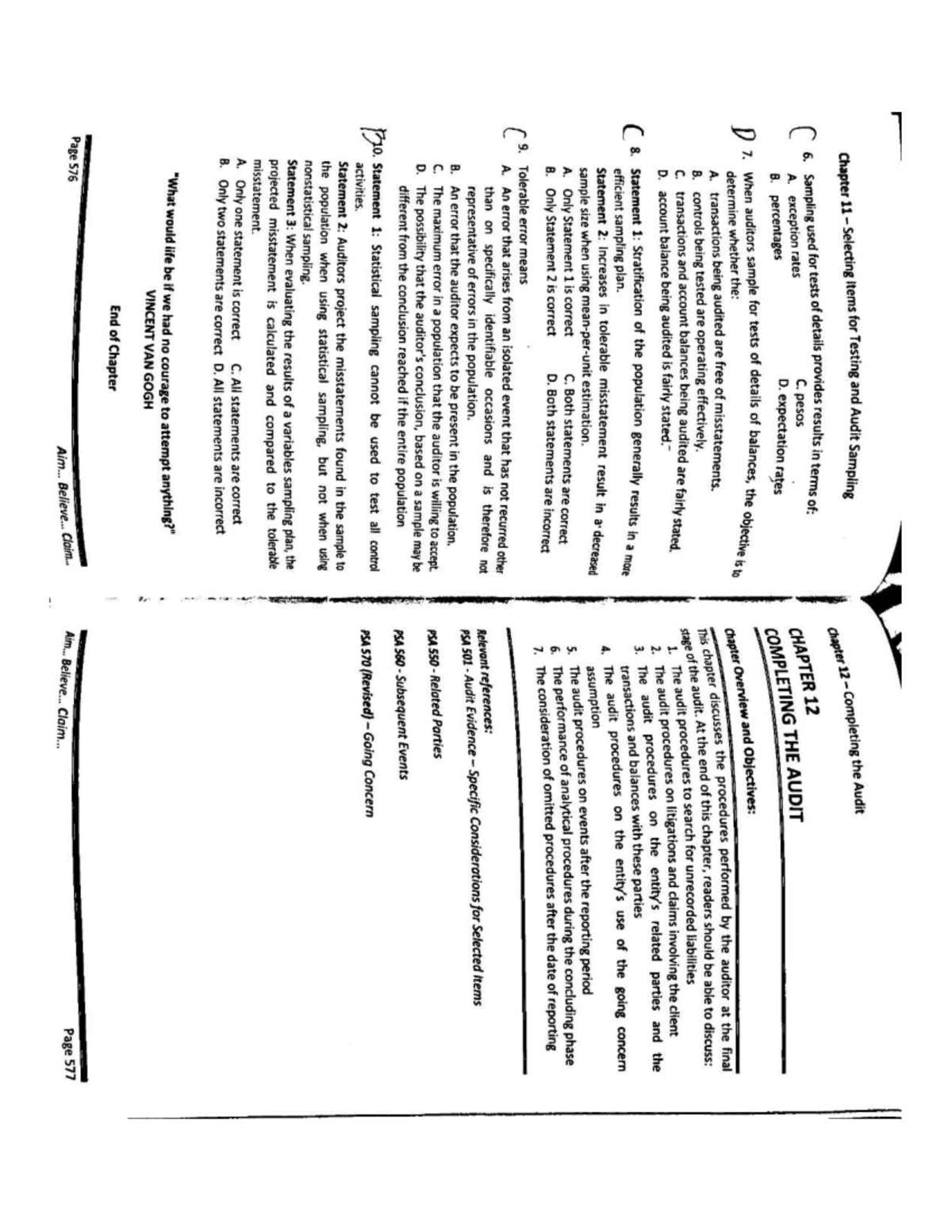 Chapter 12: Completing the Audit - Key Concepts and Procedures - Studocu
