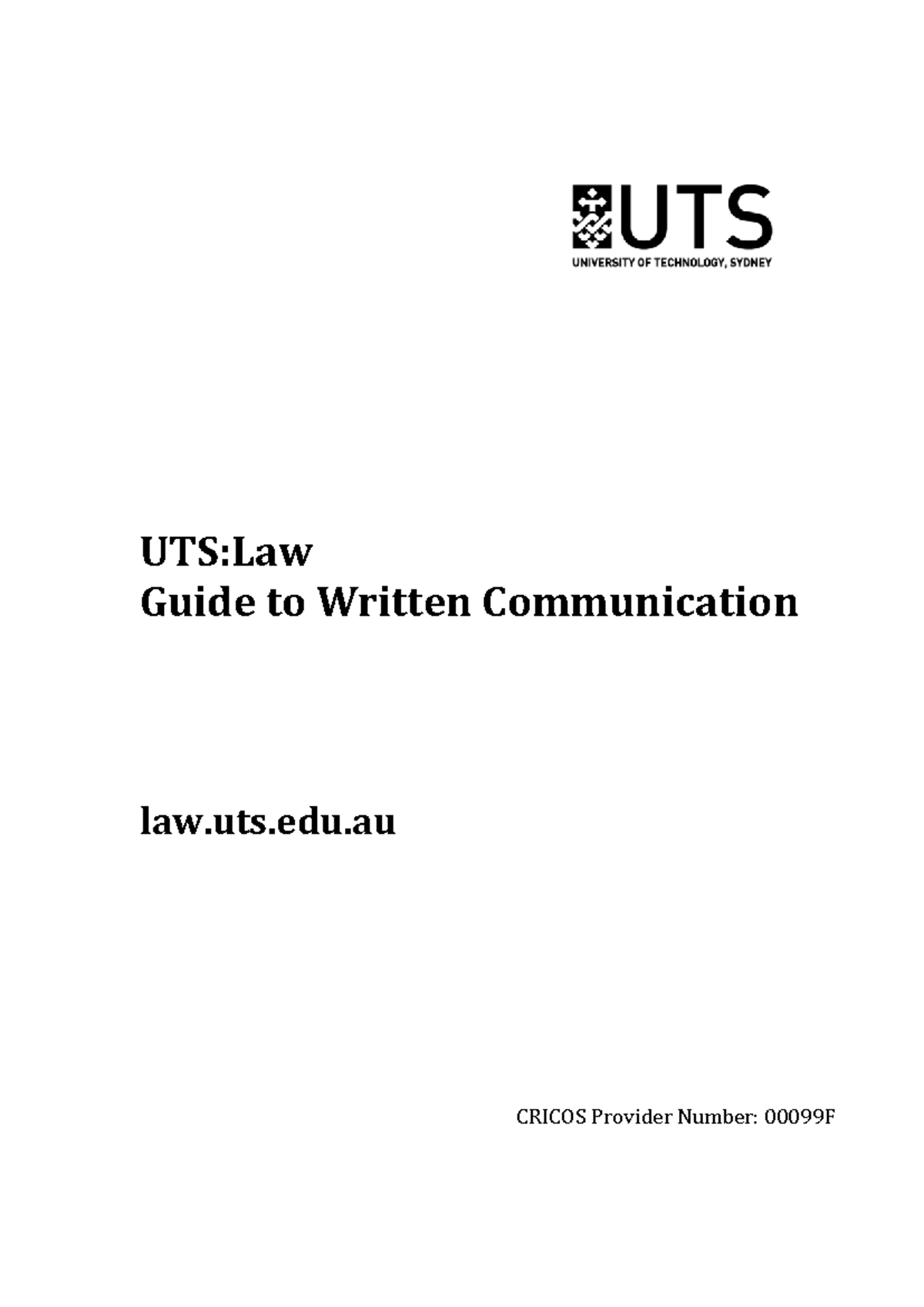 Law guide to written communication - UTS:Law Guide to Written ...