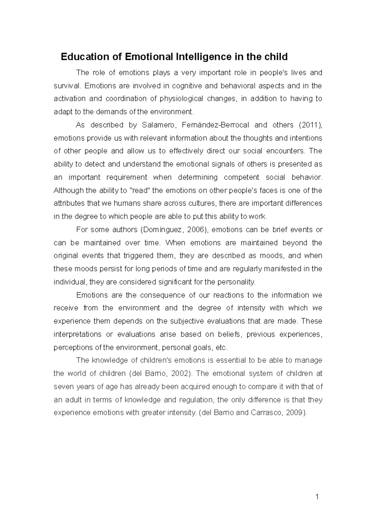 Education of Emotional Intelligence in the child - Emotions are ...
