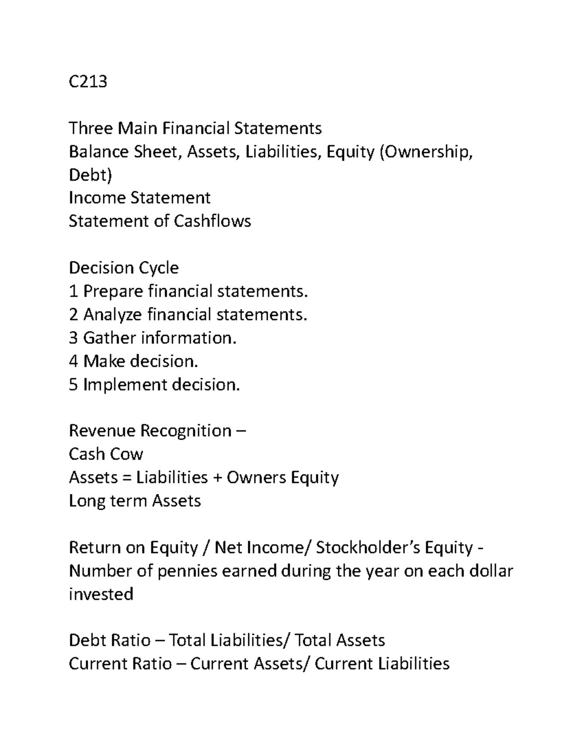C213 - INFOOOOOO - C Three Main Financial Statements Balance Sheet ...