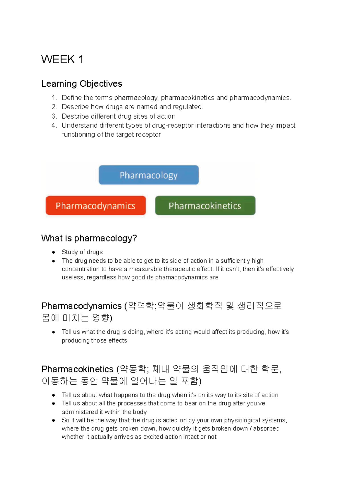HUBS2203 Week 1 Lecture Notes: Intro to Pharmacology Concepts - Studocu