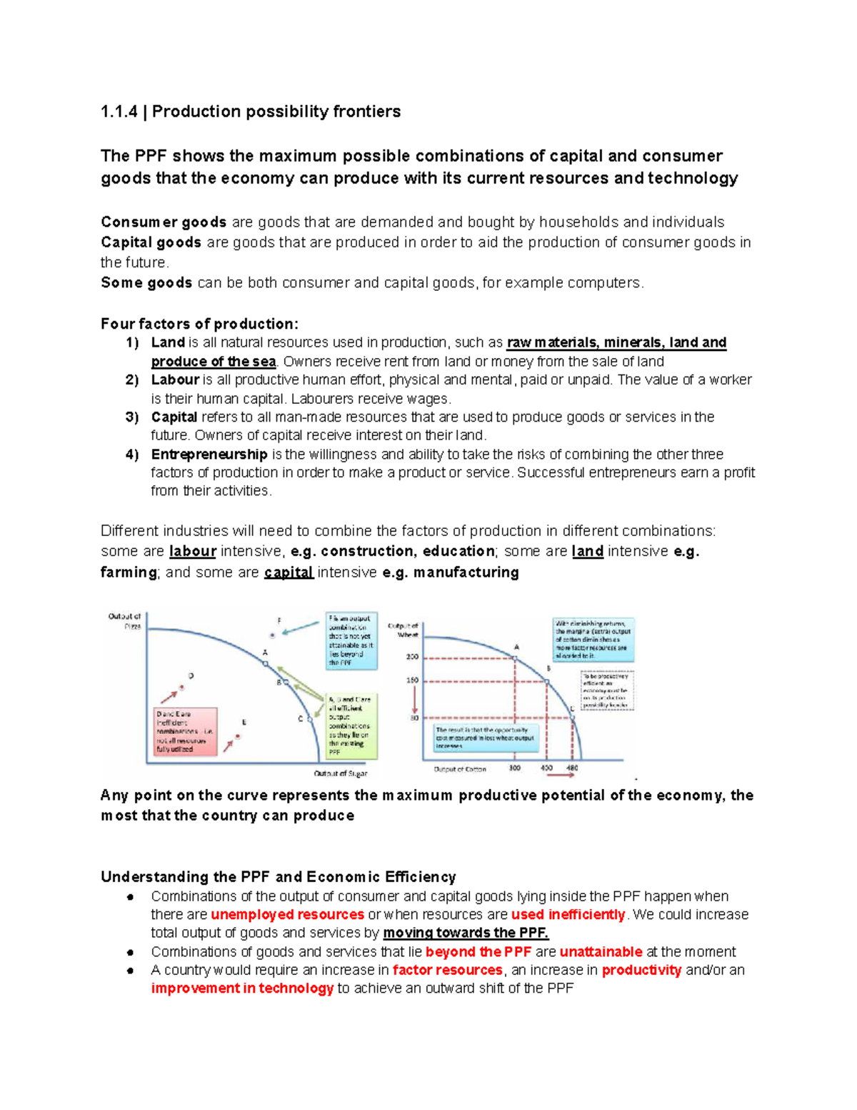 1.1.4 Understanding Production Possibility Frontiers and Economic ...