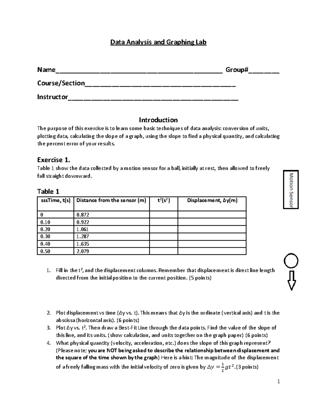Data Analysis & Graphing Lab Report: PHY1951 Edited 8 - Studocu