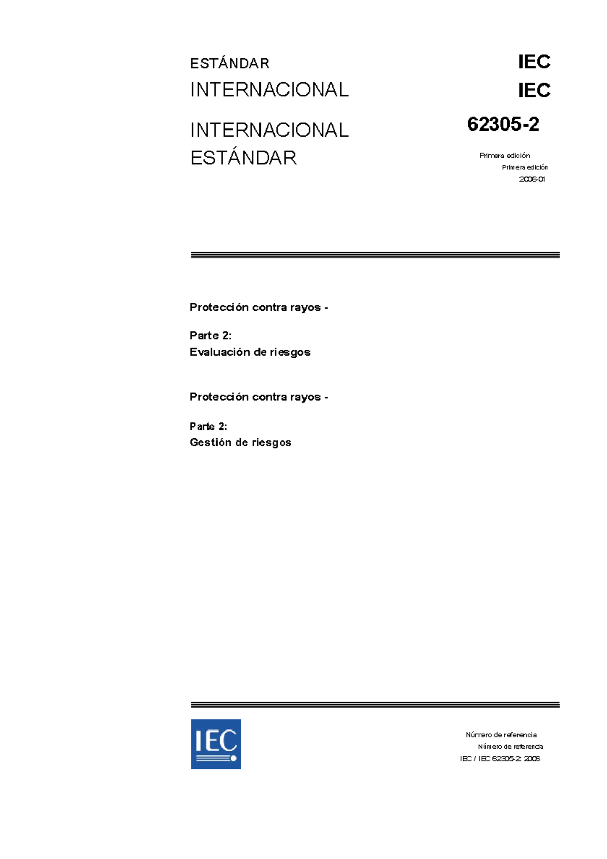 IEC 62305-2: Evaluación y Gestión de Riesgos por Rayos - Document Preview