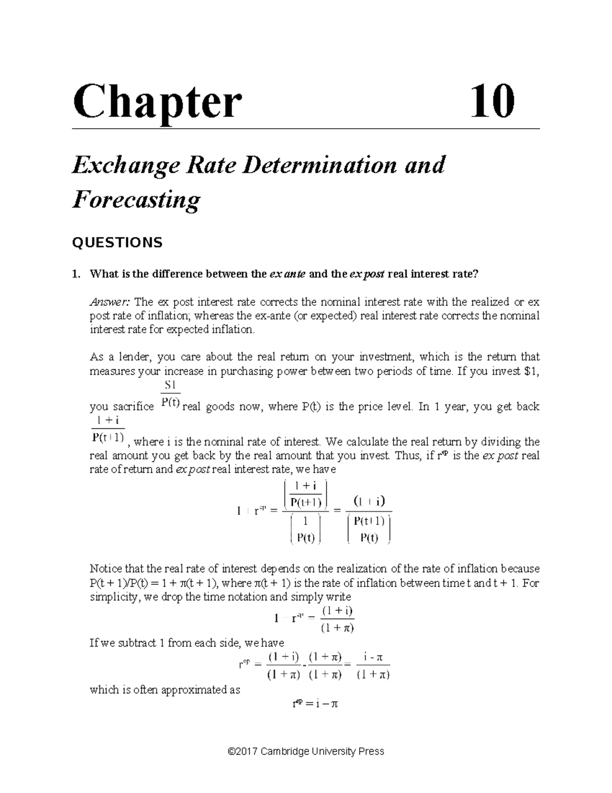 HW7 - Exchange Rate Determination & Forecasting Solutions - Studocu