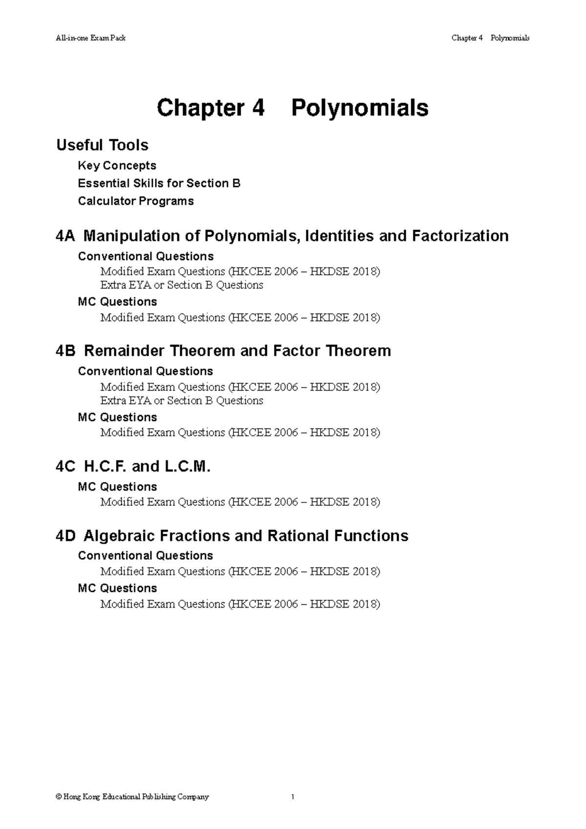 04 Polynomials Chapter 4 Practice Questions & Key Concepts - Studocu