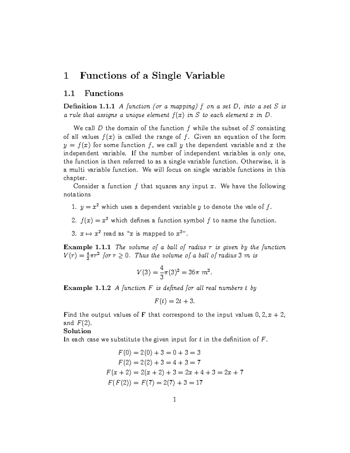 Chapter 2 - Functions of a Single Variable in CALCULUS 2 - Studocu
