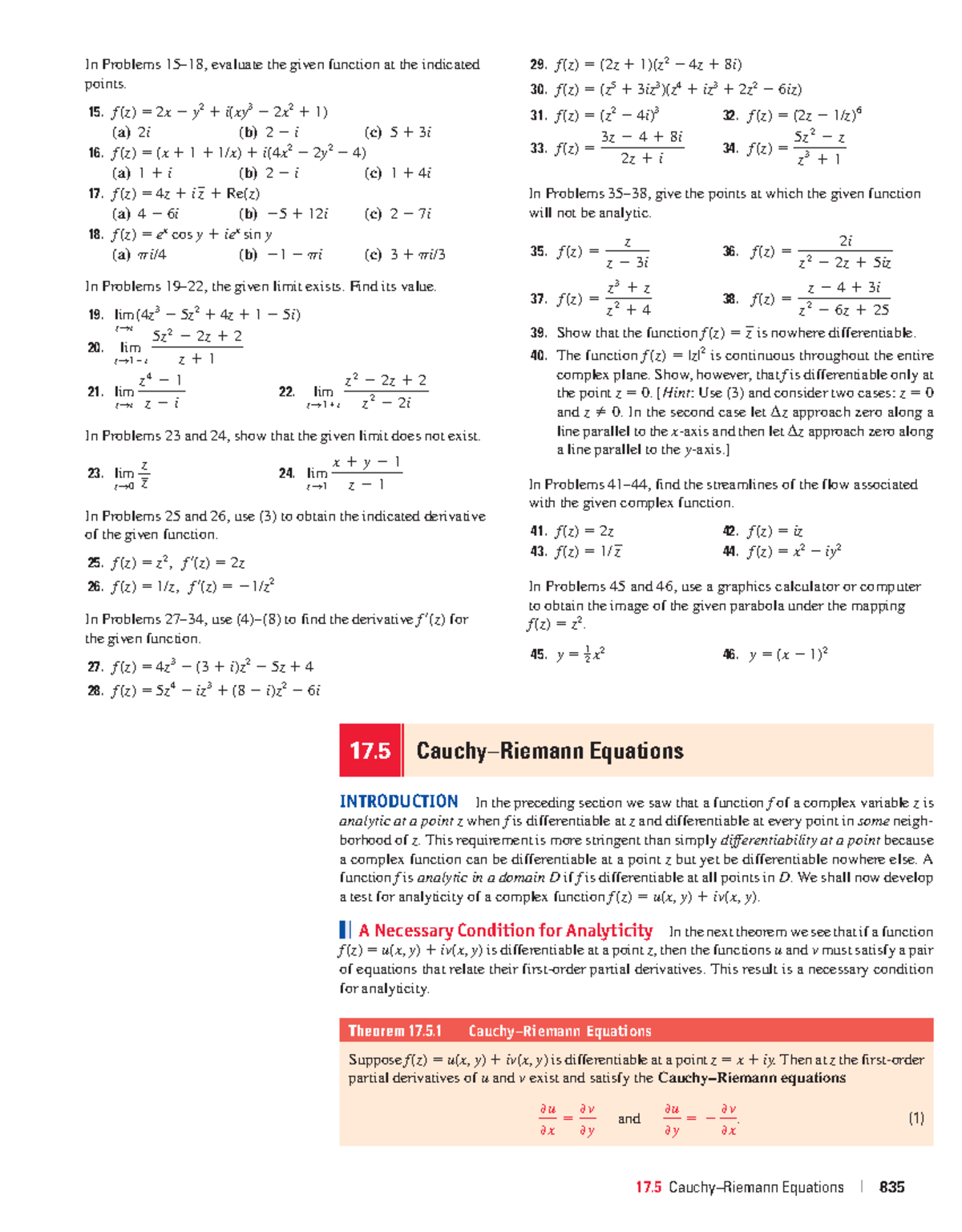 Advanced Engineering Mathematics (MATH-320) - Cauchy-Riemann Equations ...