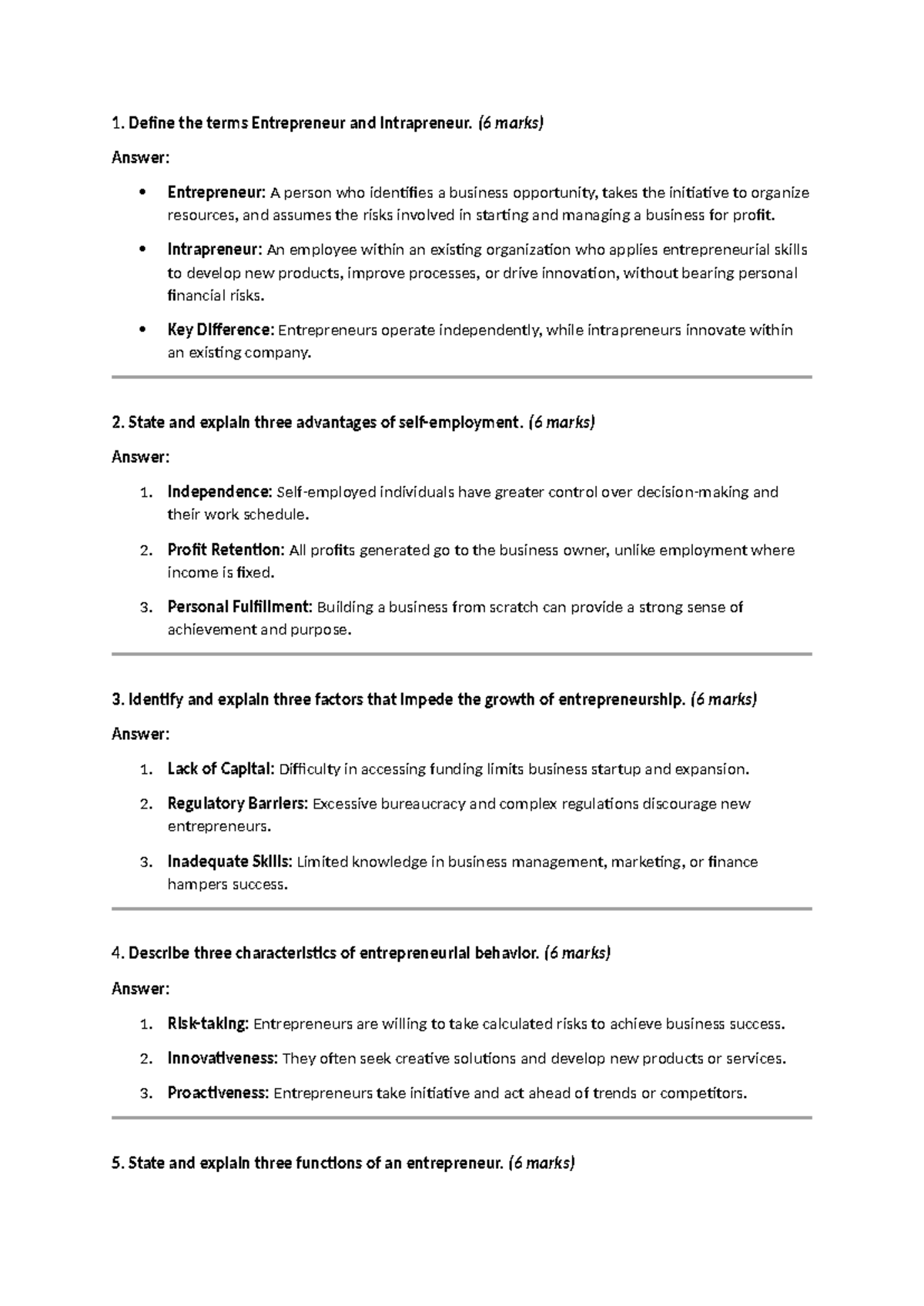 Tutorial W2 - Entrepreneurship: Key Concepts & Advantages Explained ...