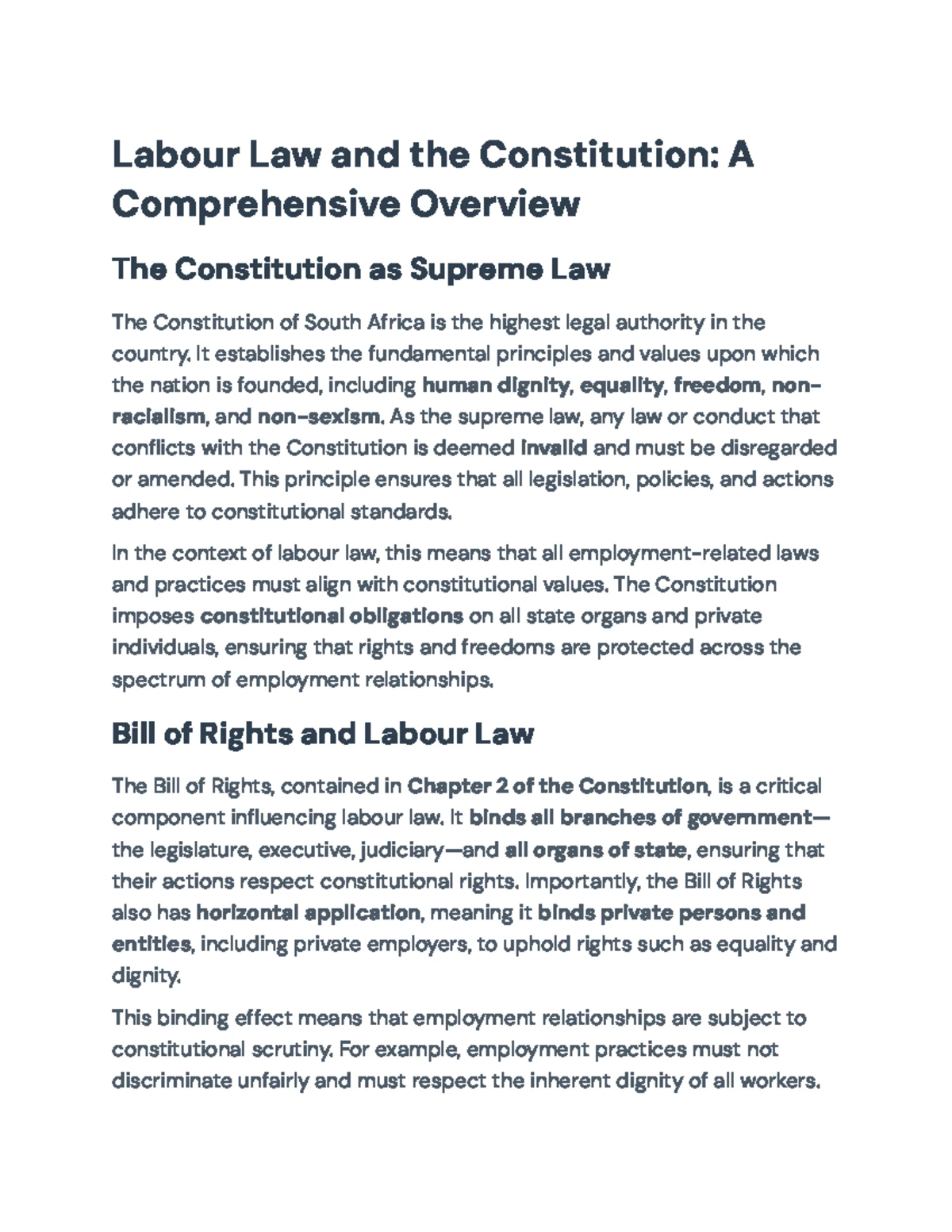 Comprehensive Overview of Automatically Unfair Dismissals (LRA) - Studocu
