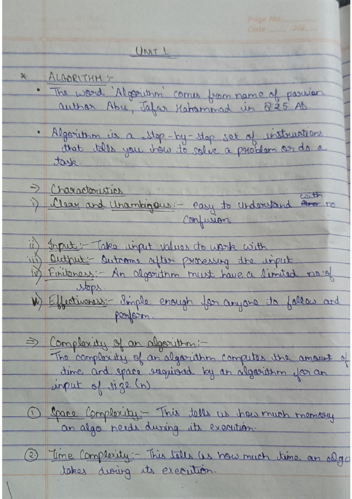DAA 202 Unit 1 - Algorithm Basics and Sorting Techniques Notes - Studocu
