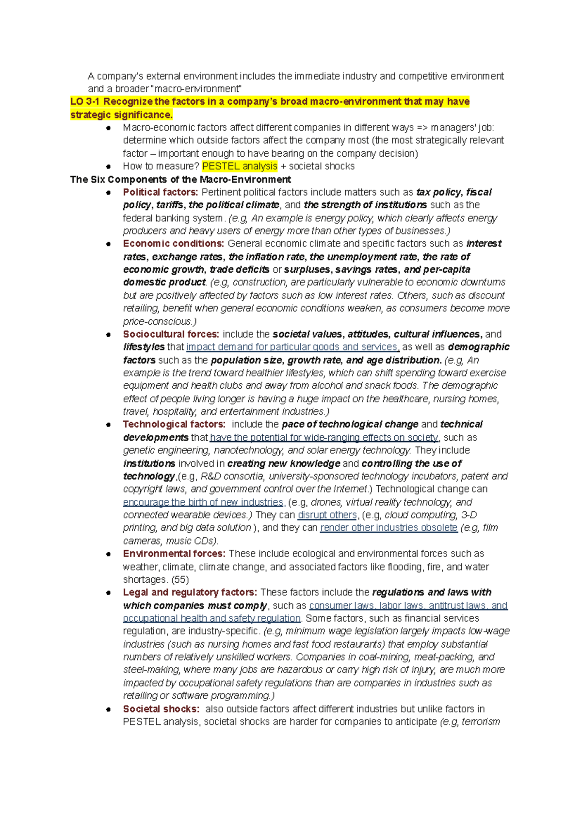Chap 3 - External Environment Analysis Notes SFI - Studocu