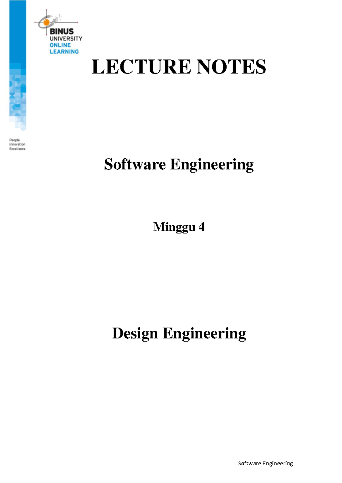 LECTURE NOTES SE 2023: Design Engineering Overview and Techniques - Studocu