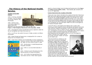 Unit 6 NHS - Achieved distinction. - The History of the National Health ...