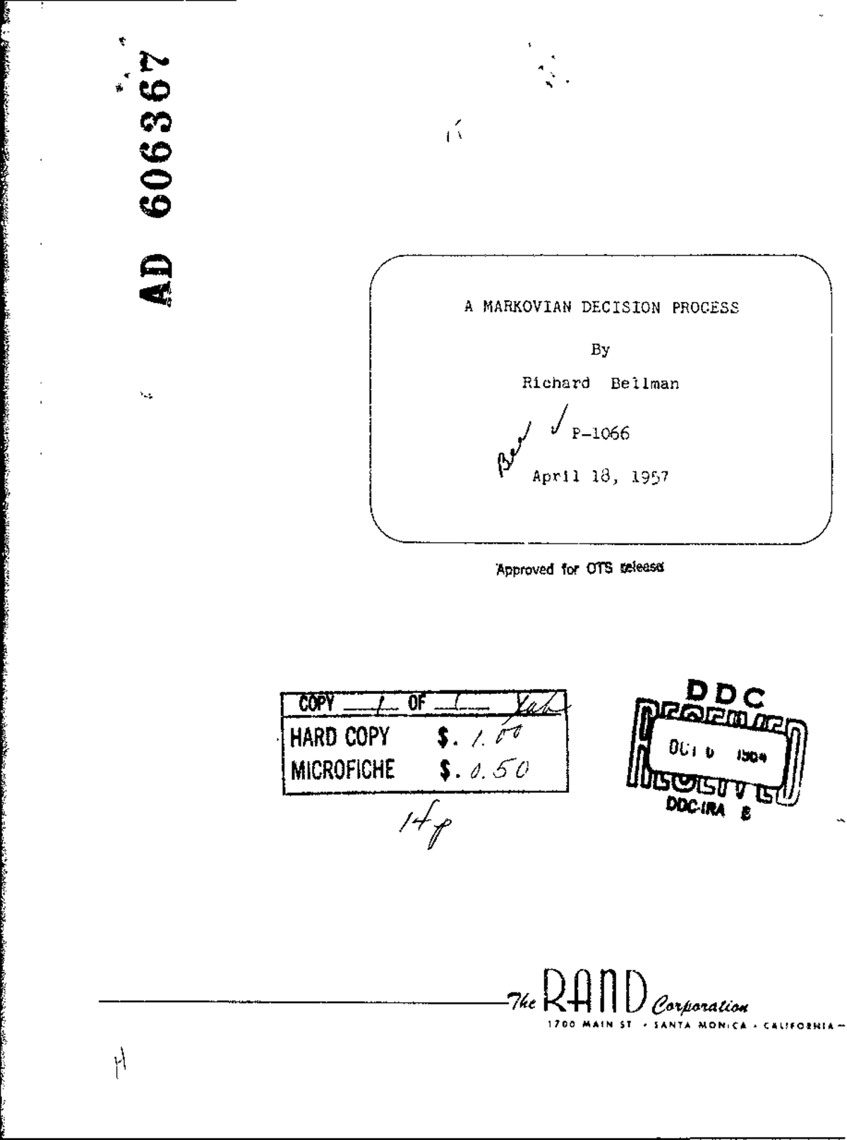 MDP - Markovian Decision Process Overview and Theorems - Studocu