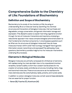 Biochemistry - Study Notes & Assignments - Studocu