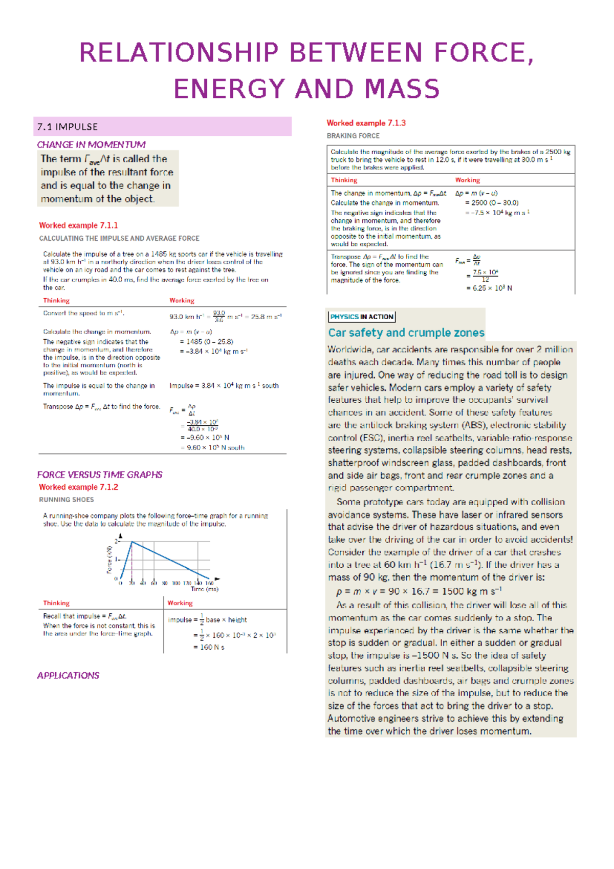 7 Relationship Between Force, Energy and Mass - PHYC10003 ...