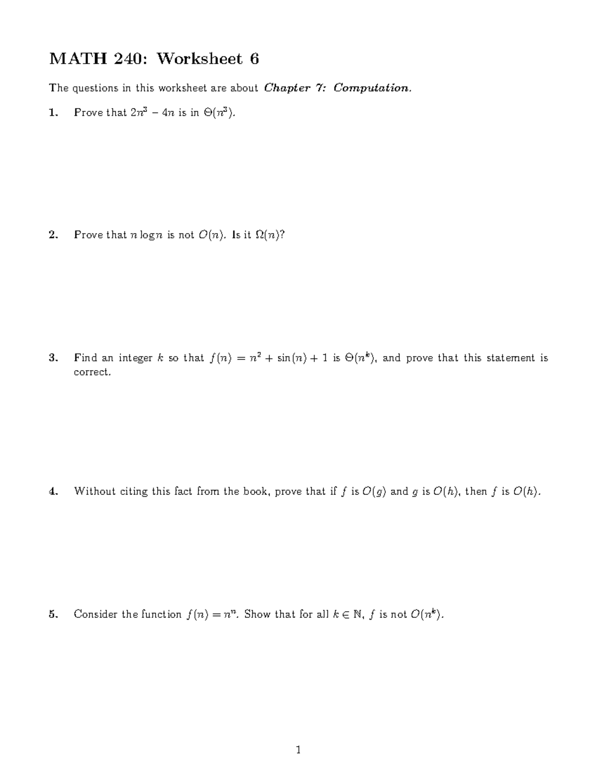 MATH 240: Worksheet 6 - Chapter 7 Computation Problems - Studocu