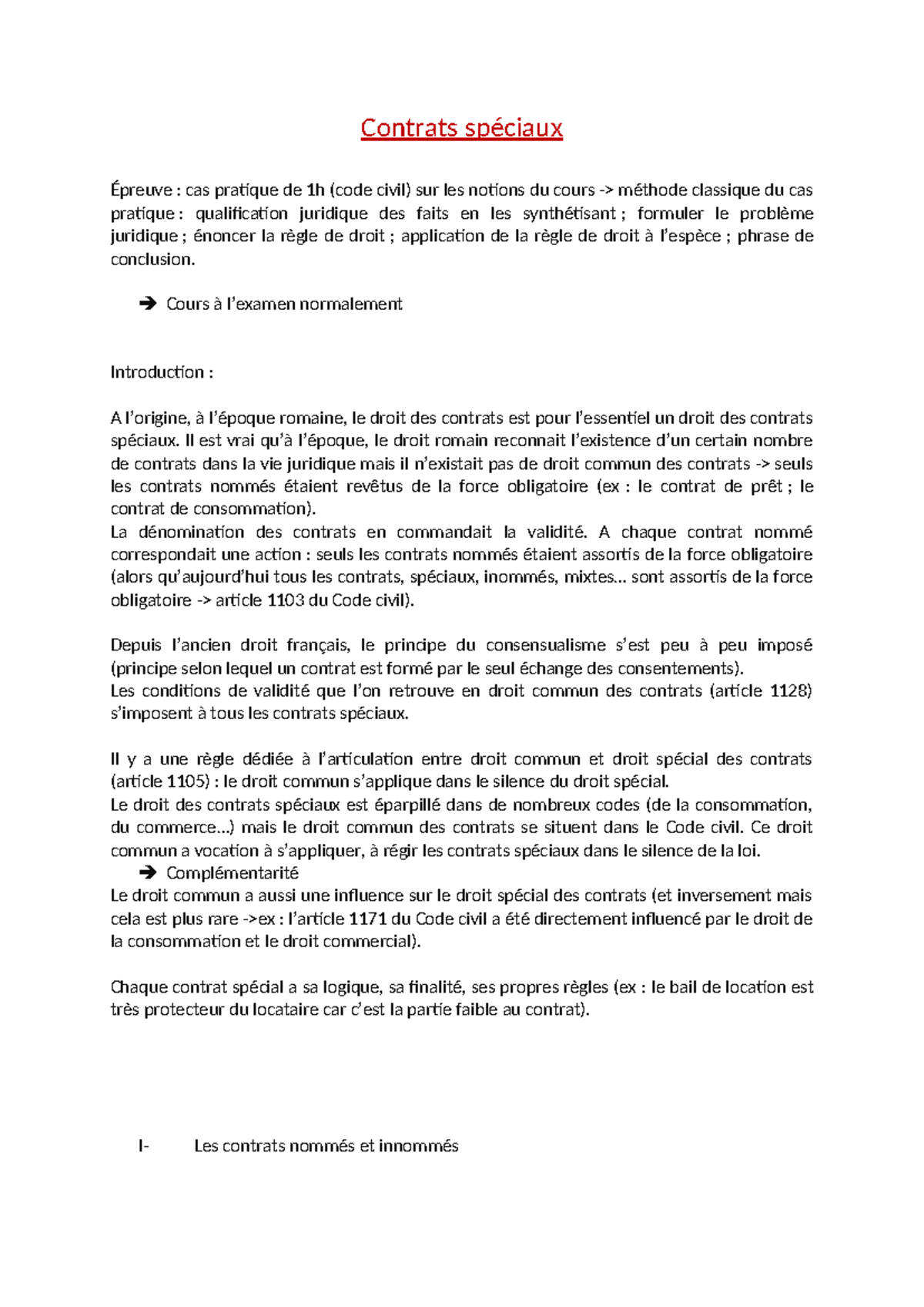 Contrats spéciaux : Méthodologie et Réforme du Droit des Contrats (Code ...