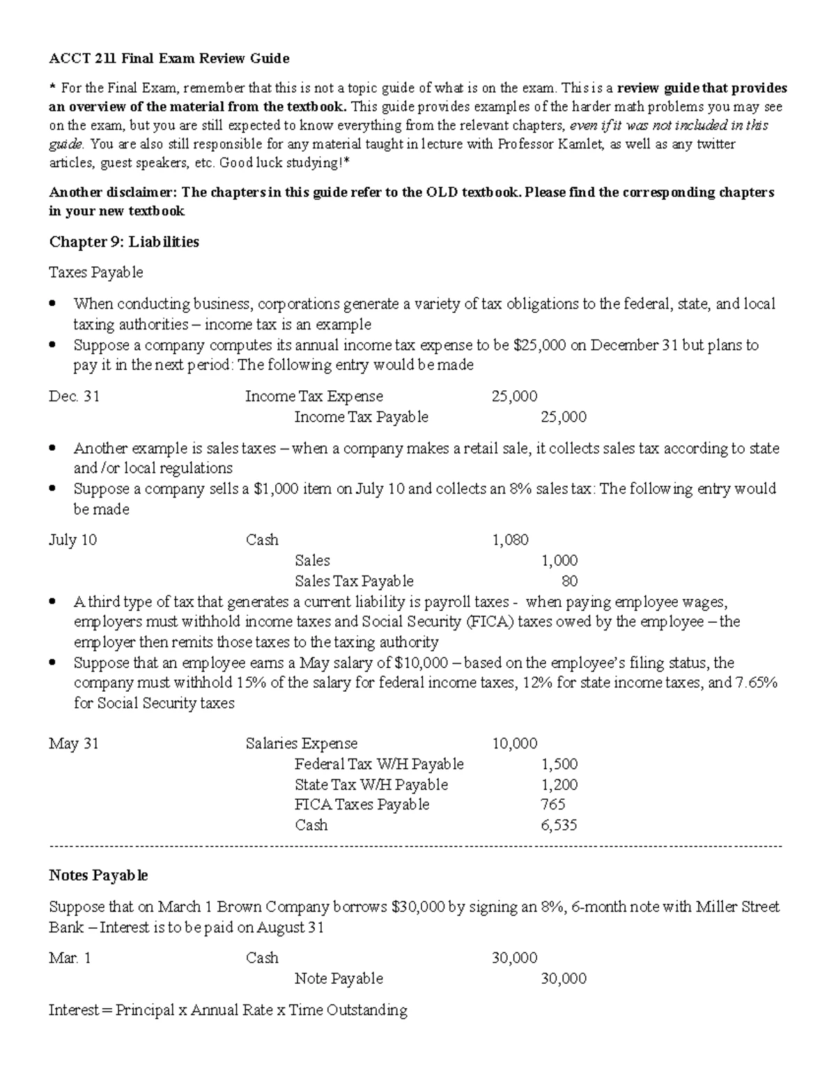 Final Exam (Practice 1) - Solutions for ACCT 211 - Studocu