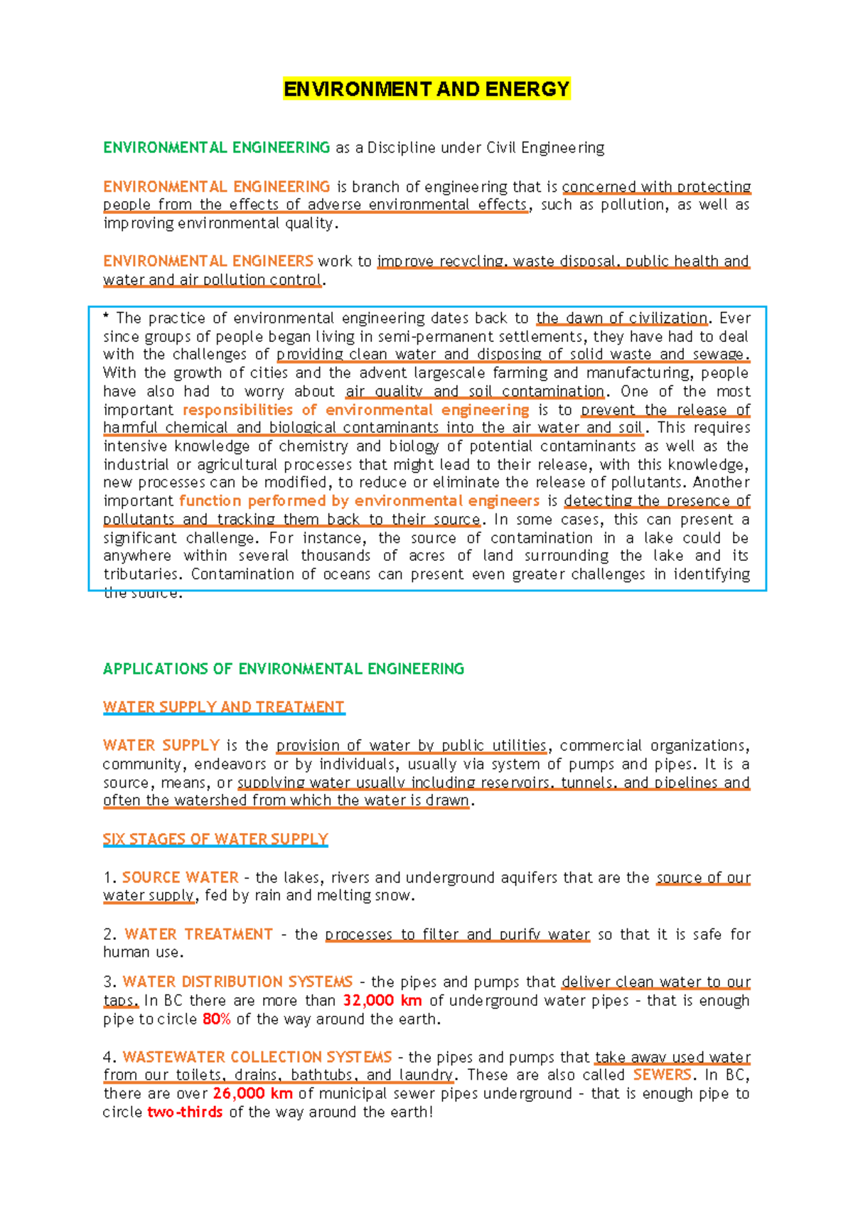 Civil Engineering (CIV ENG) Orientation Finals Review Notes - Studocu
