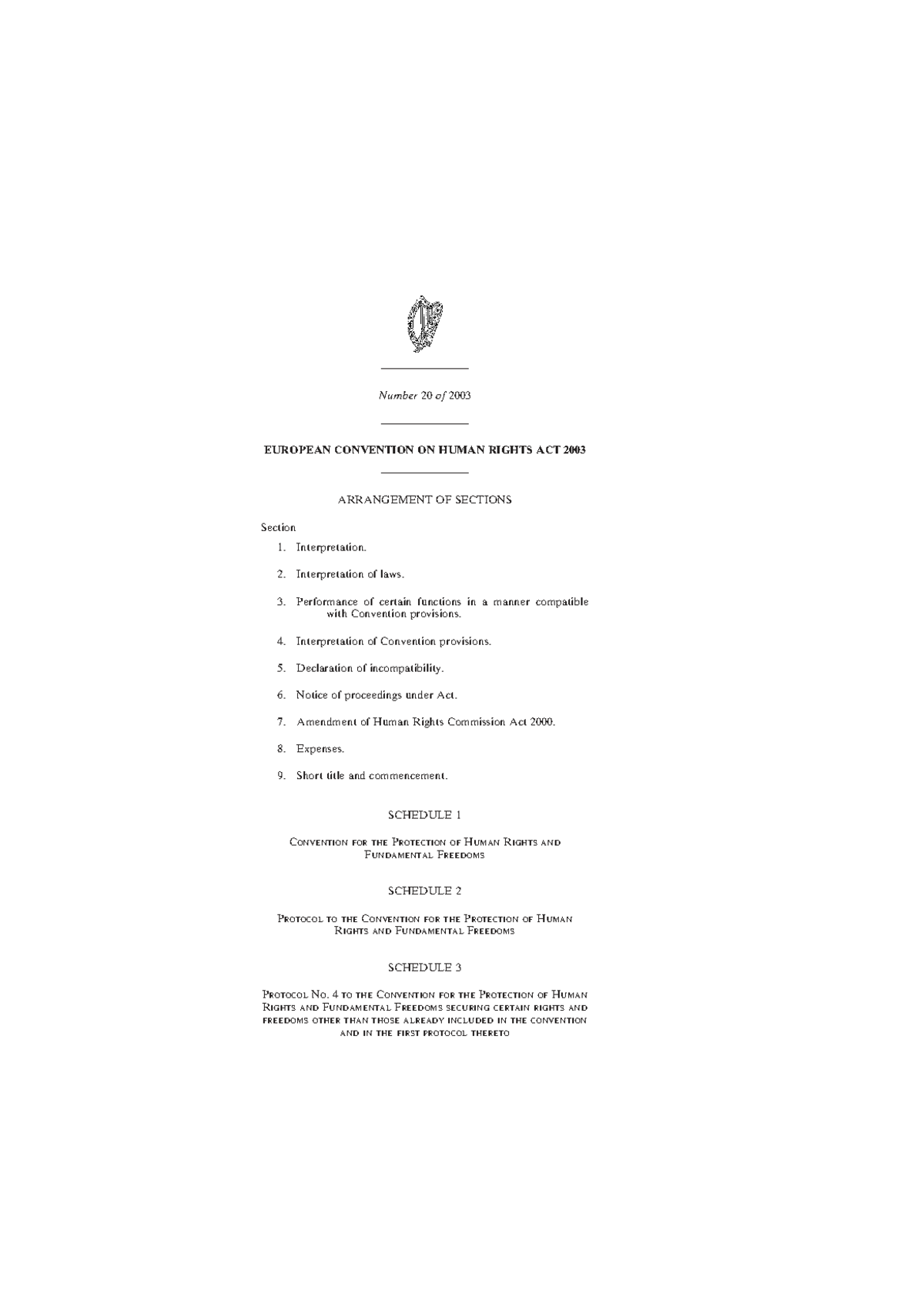 European Convention on Human Rights Act 2003: Key Sections and ...