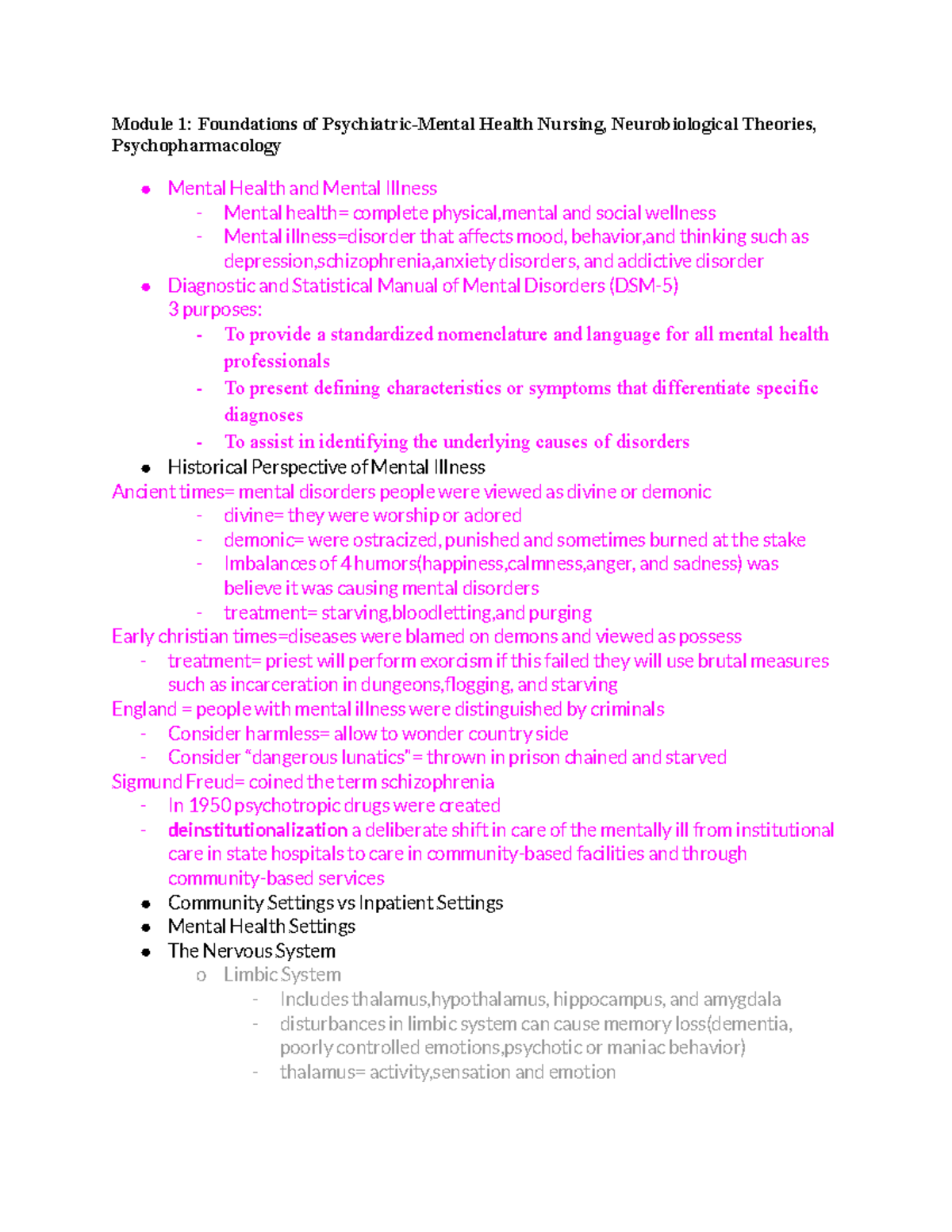 Module 1: Foundations of Health Nursing - Exam 1 Study Guide - Studocu