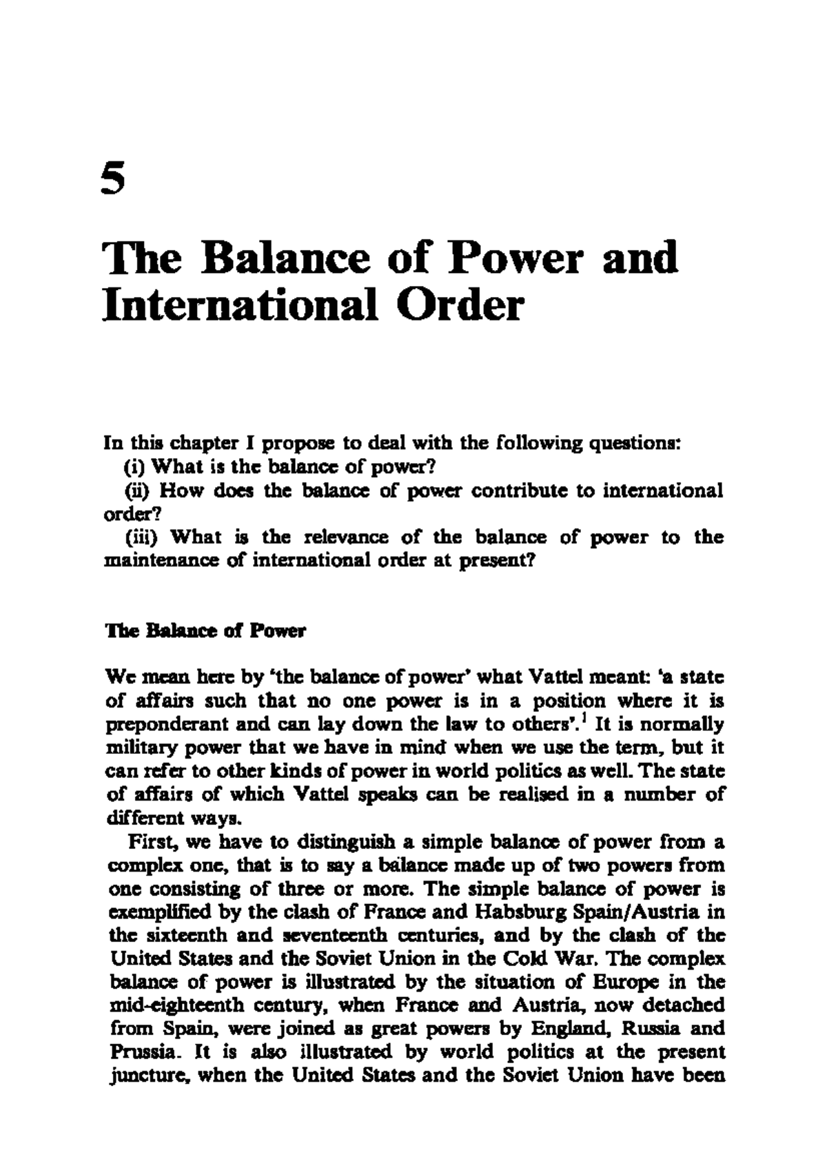 Chapter 5: The Balance of Power and International Order (05 Bull 1977 ...