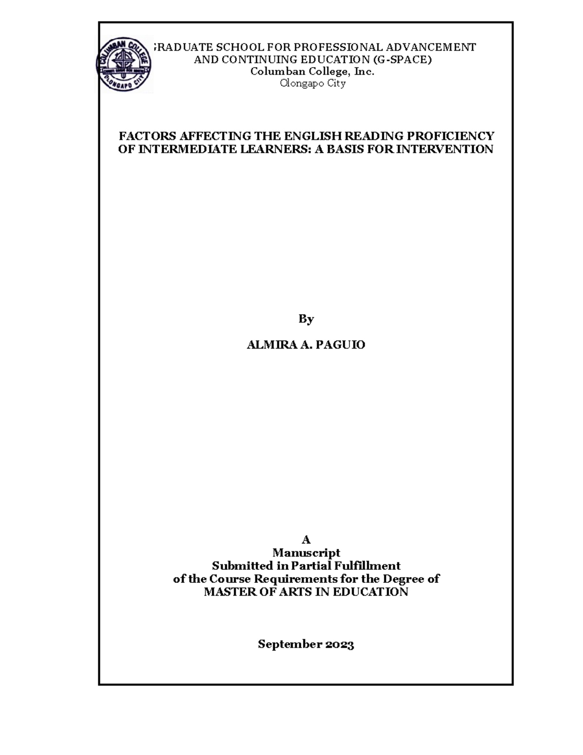 Research Proposal Template 2022 - AND CONTINUING EDUCATION (G-SPACE ...