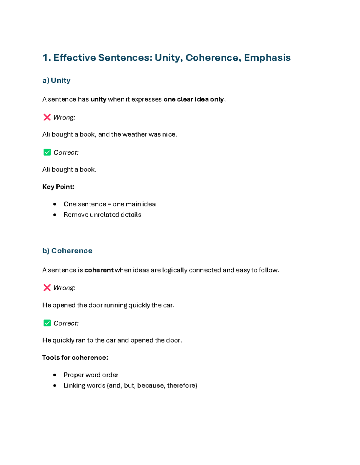 English-22-33: Effective Sentences, Errors, and Essay Writing Guide ...