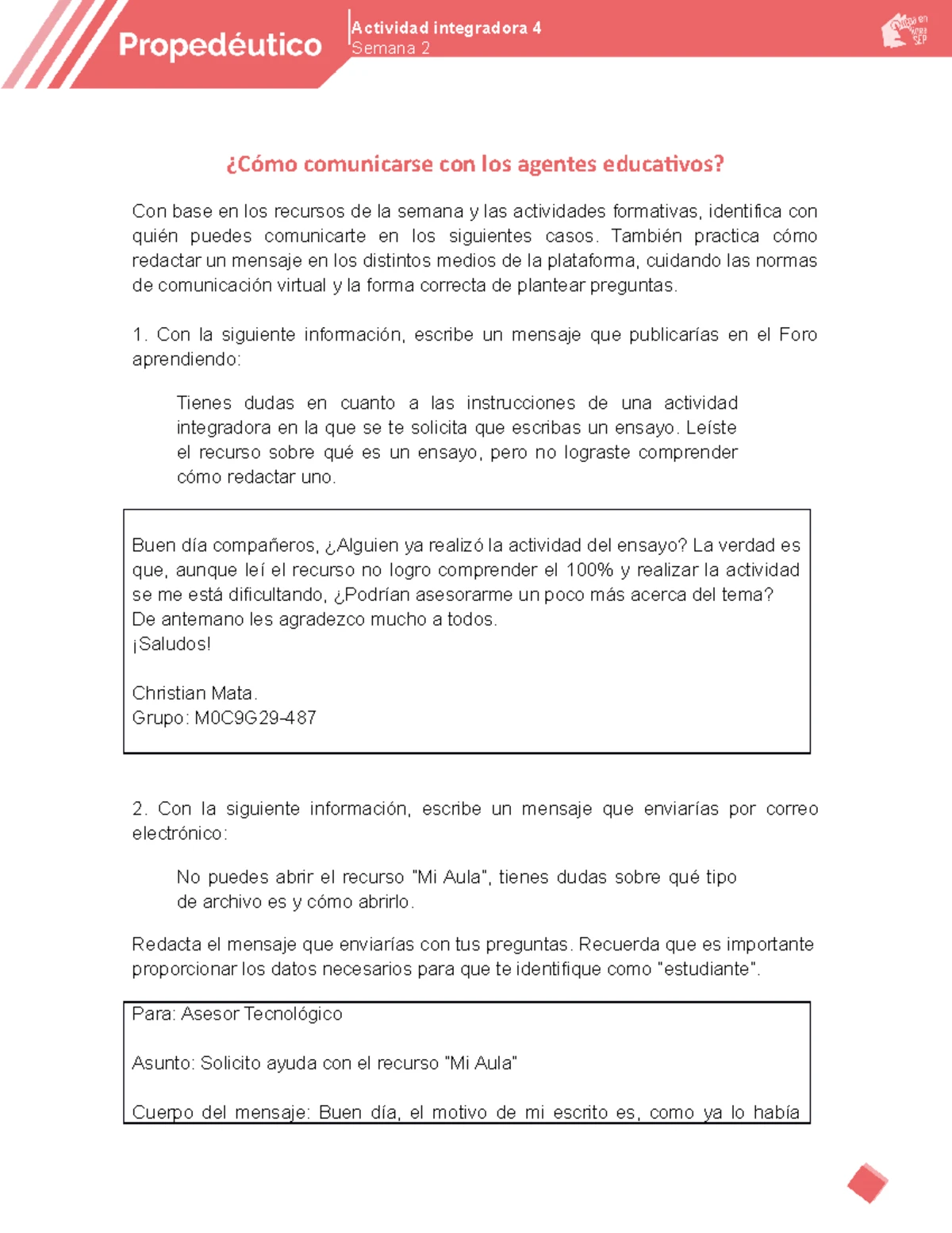 MOC1G78-02 - Reflexiones sobre mi educación en Prepa en: Actividad ...