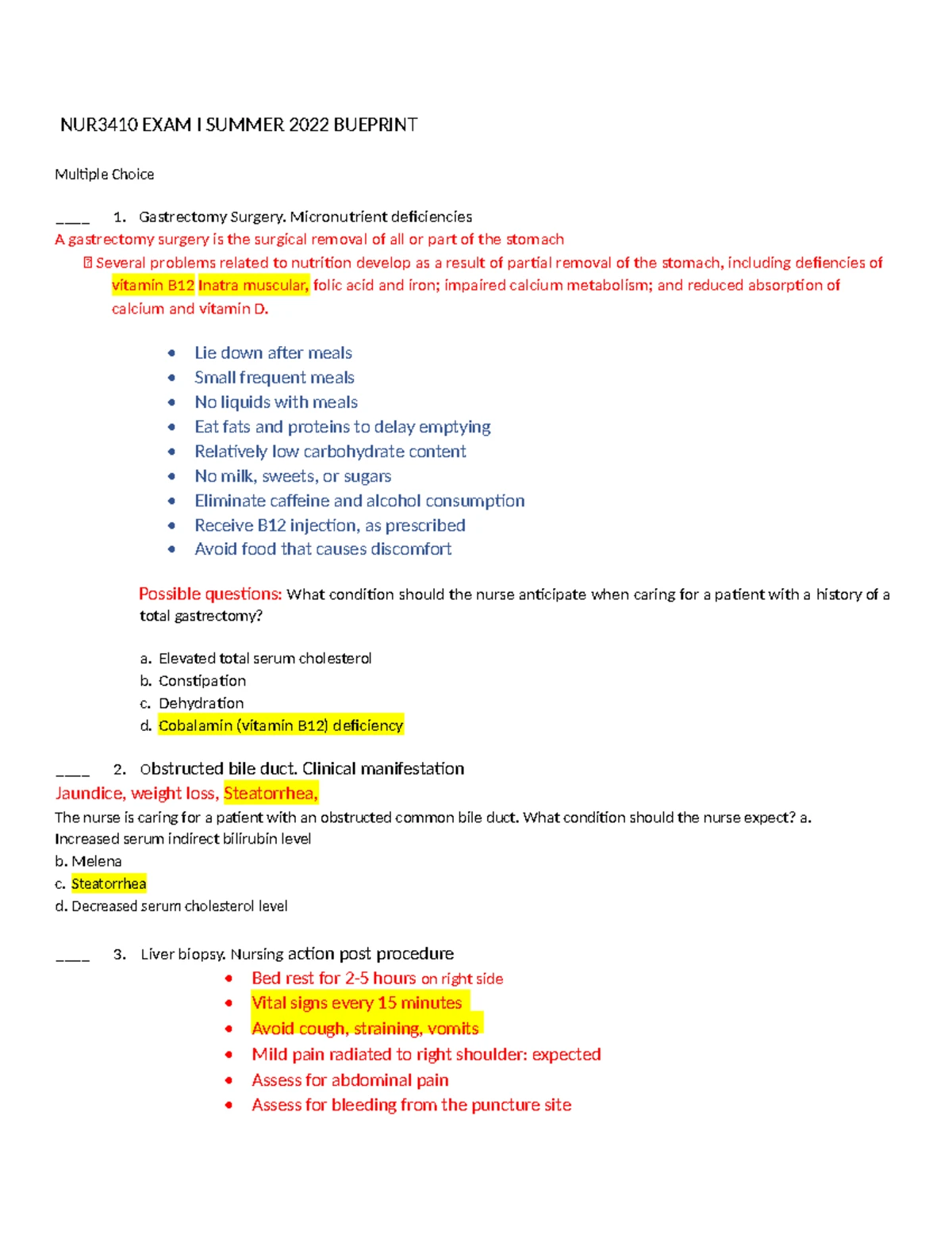 AO Med Surg II Exam 2 Study Guide: Key Topics & Nursing Interventions ...