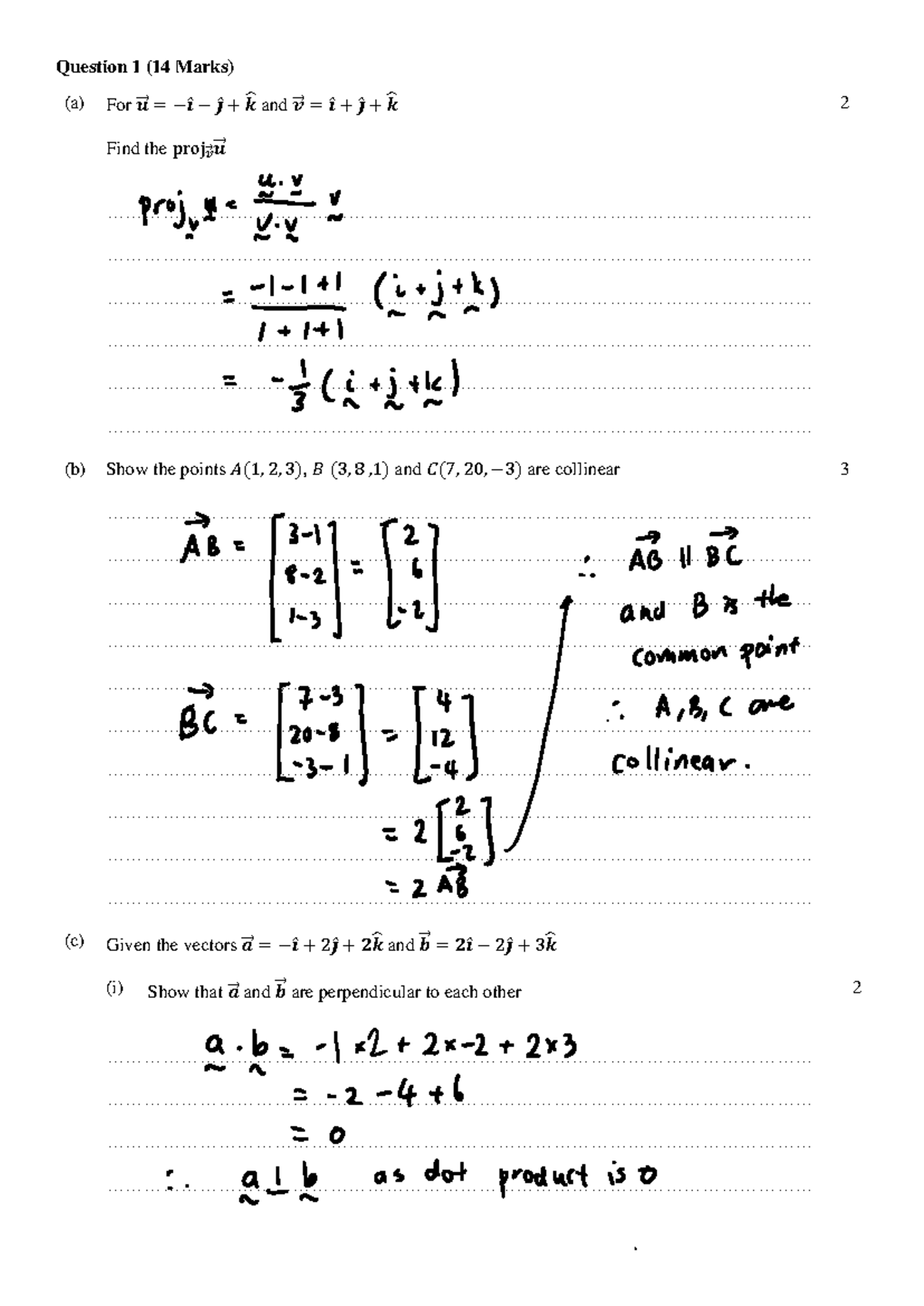 Year 12 Ext 2 Assessment Task 2 2020 Solutions: Vector & Exponential ...