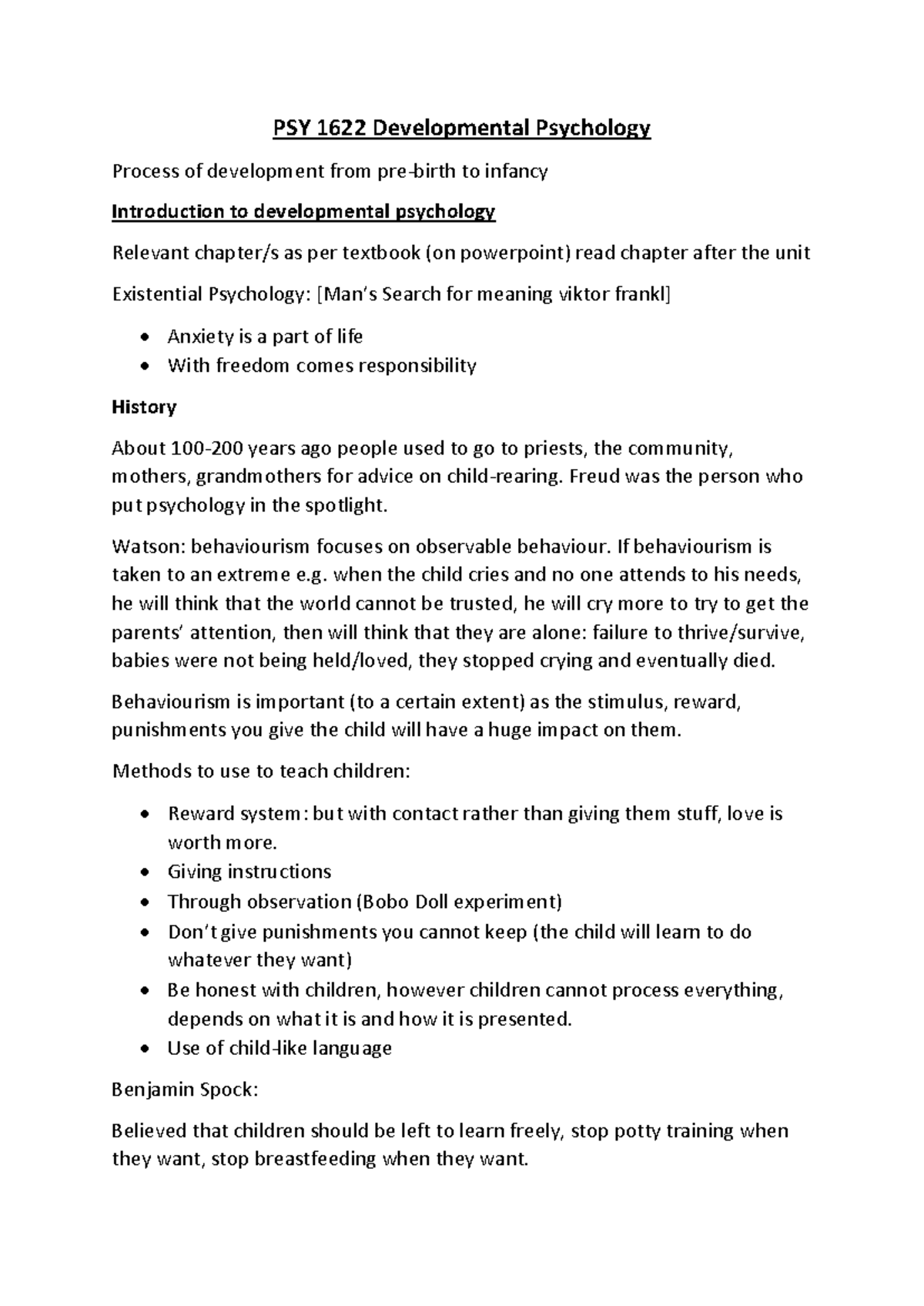 PSY1622 Final Exam Study Guide: Developmental Psychology Insights - Studocu