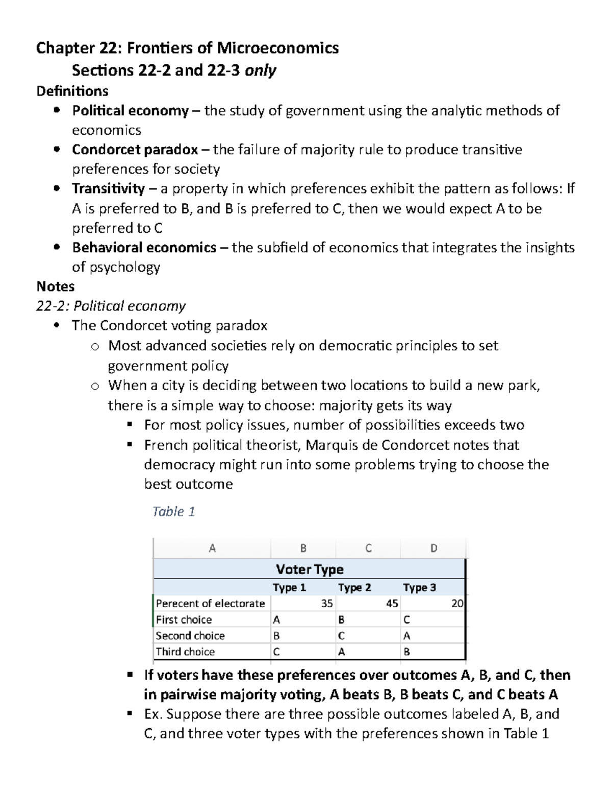 Chapter 22 Notes: Frontiers of Microeconomics (Sections 22-2 & 22-3 ...