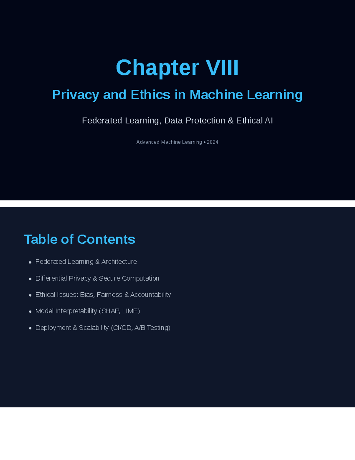 Chapter Privacy and Ethics in ML (Advanced Machine Learning 2024) - Studocu