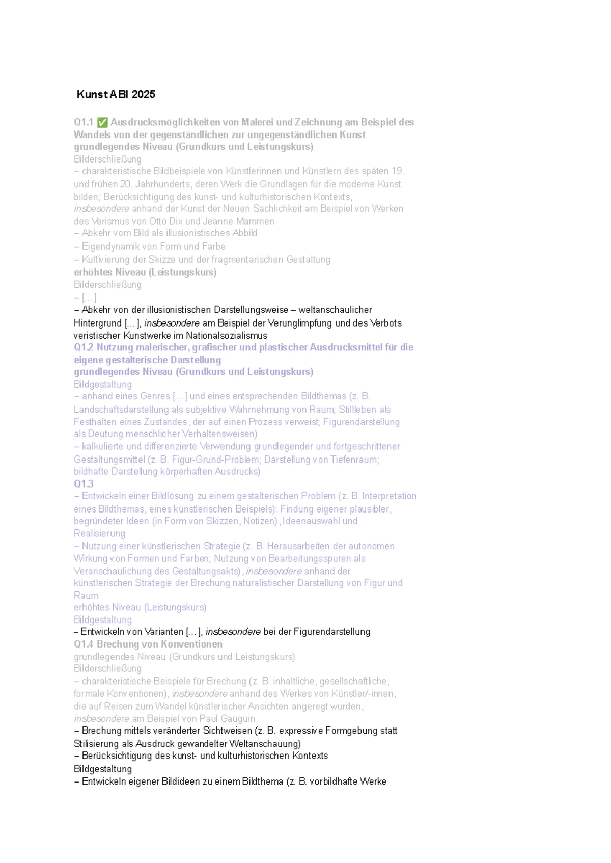 Abiturerlass Hessen 2024 Teil 3 Kunst Lk - Abiturerlass 2024 1+2+3 („Handreichungen“) 9 Struktur der