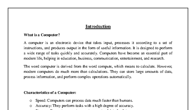 CS101: Introduction to Computers and Networking Concepts - Studocu