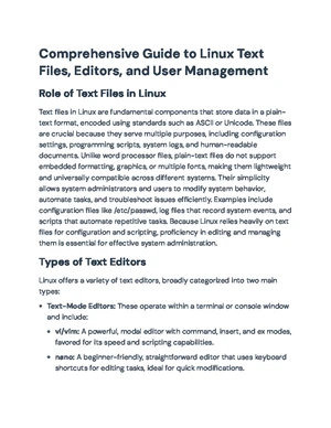 Comprehensive Guide to Linux Text Files, Editors, and Scripting Skills ...