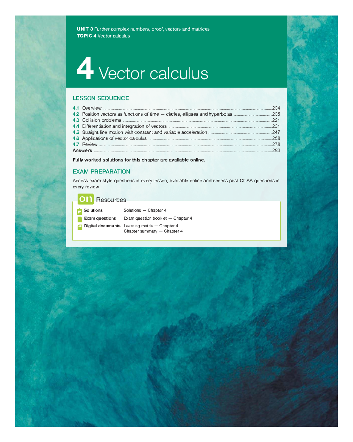 C04 Vector Calculus: Complex Numbers, Vectors & Matrices - Studocu