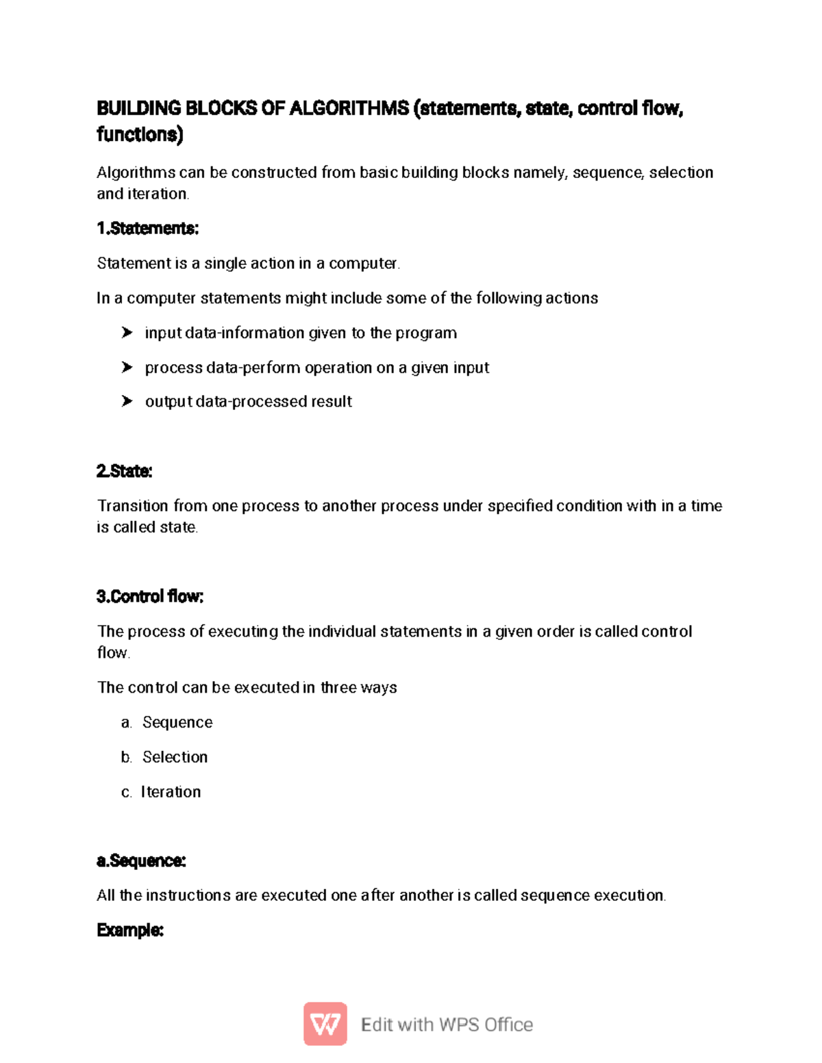 Building Blocks OF Algorithms - BUILDING BLOCKS OF ALGORITHMS ...