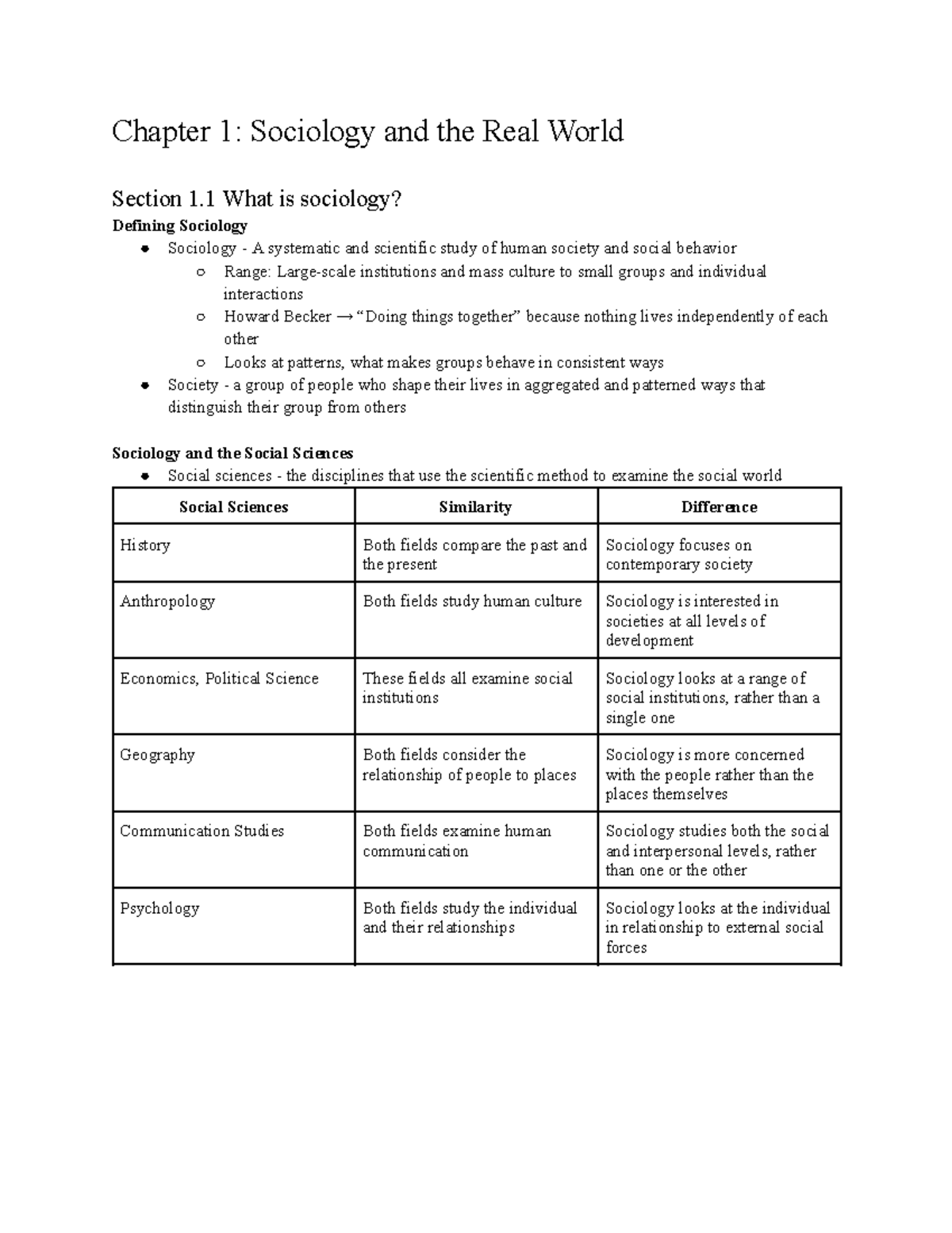 Sociological Concepts and Theories: Foundations of SOC 101 - Studocu