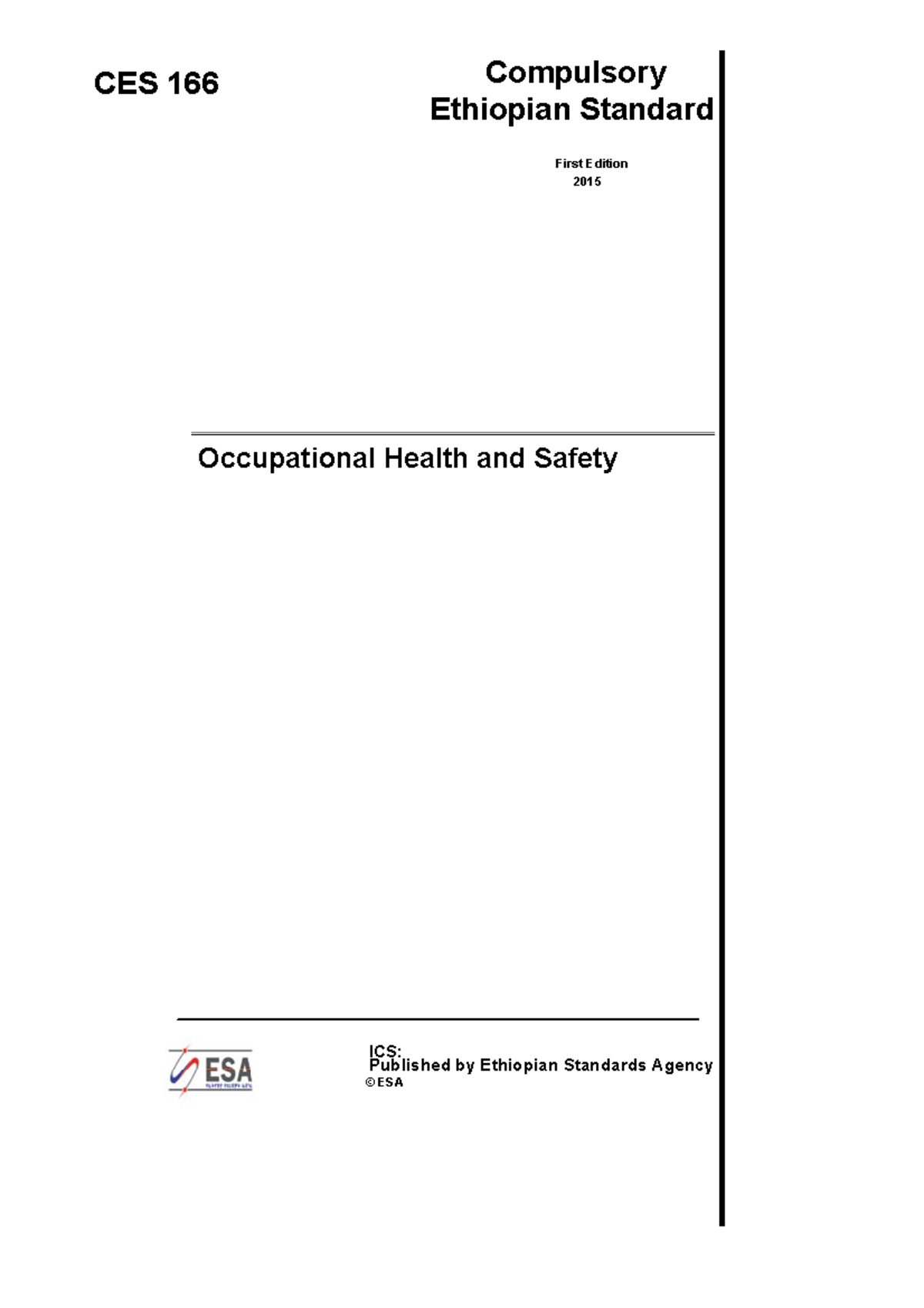 CES 166-2015 Occupational Health and Safety Standards Guide - Studocu