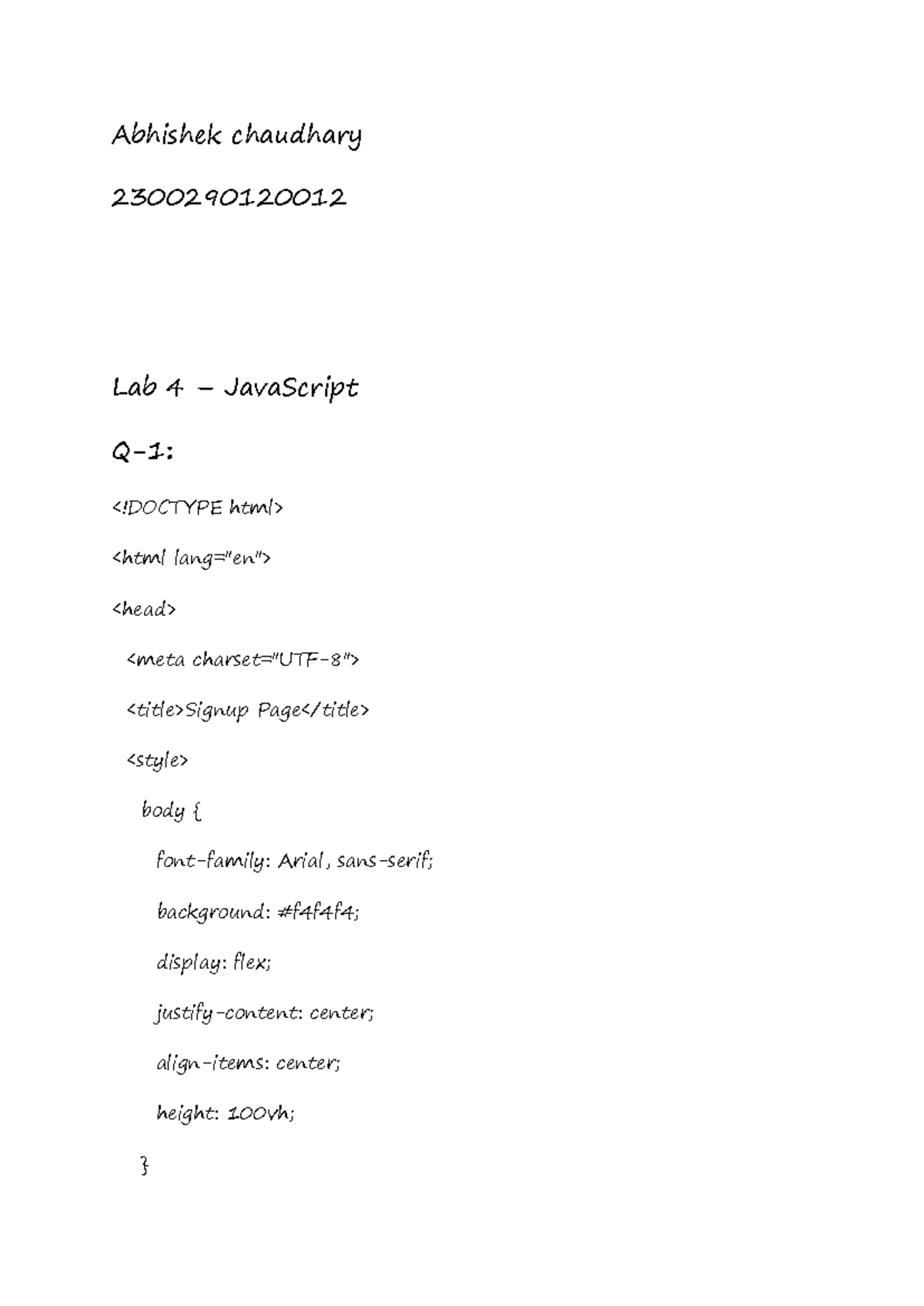 Lab 4 WT - JavaScript Form Validation and Styling - Studocu