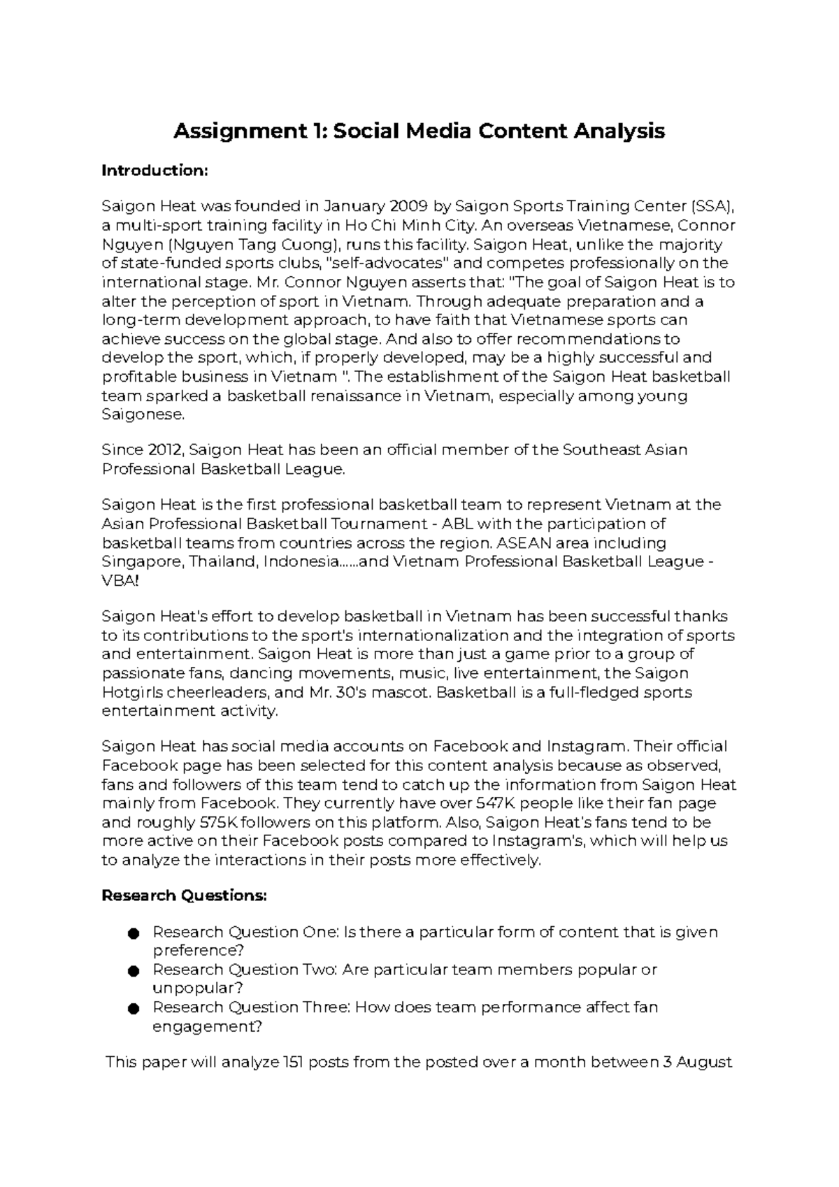 Assignment 1 Social Media Content Analysis - Pham Vu Nguyen Nhi ...