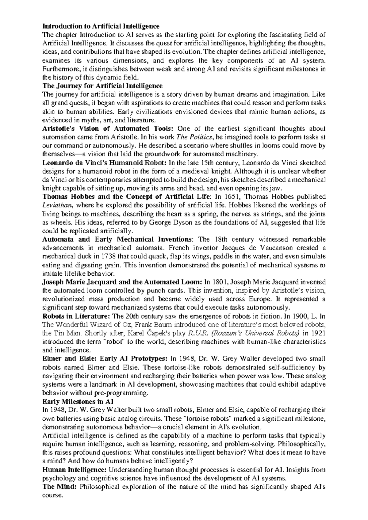 AI 101: Chapter 1 Notes on the Foundations of Artificial Intelligence ...